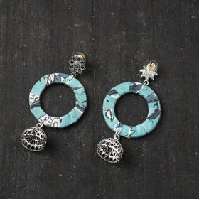 Blue Roshni GS Fabart Handmade Earrings