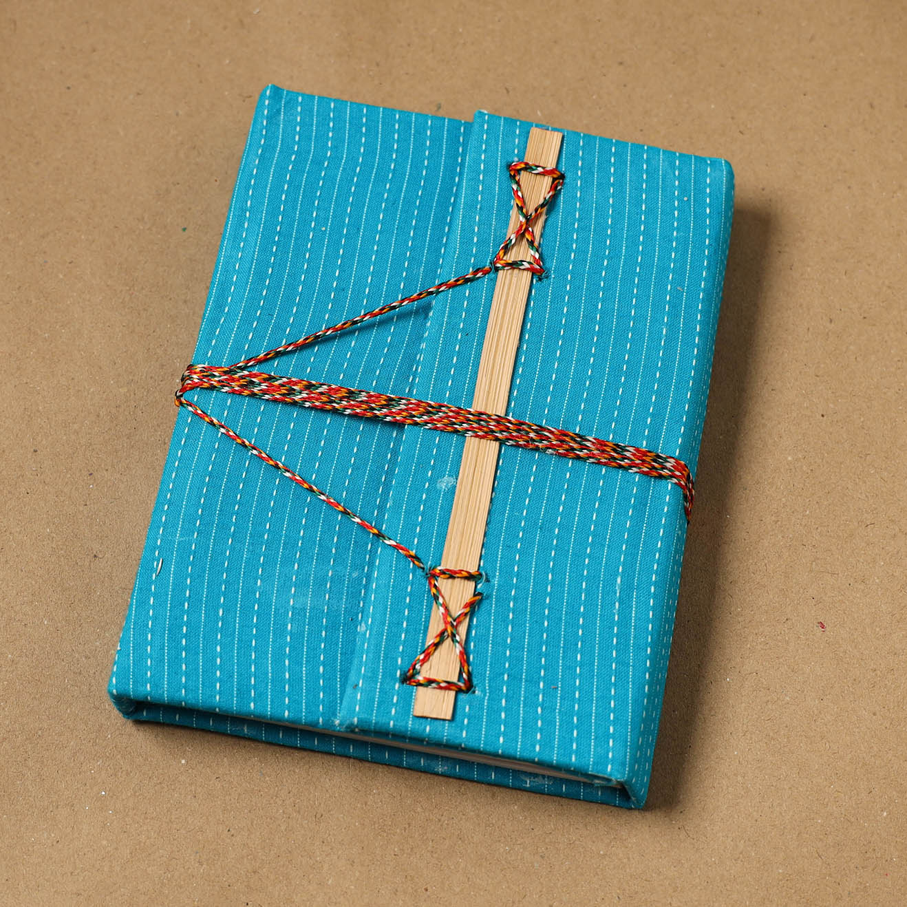 Running stitch fabric cover handmade paper notebook