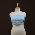 Running stitch plain cotton blouse piece 33 - handcrafted