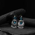 Blue - saanjh bela chand-matsya oxidised earrings