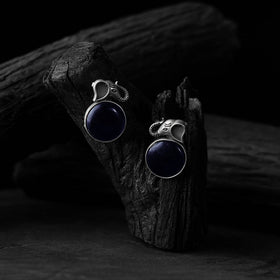 Blue - saanjh bela elephant motif oxidised earrings