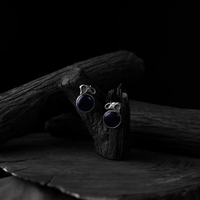 Blue - saanjh bela elephant motif oxidised earrings