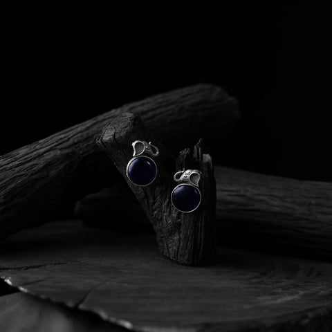 Blue - saanjh bela elephant motif oxidised earrings