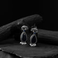 Blue - saanjh bela elephant oxidised earrings - handcrafted