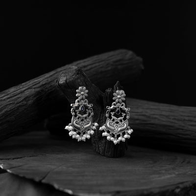 Blue - saanjh bela lion motifs oxidised earrings