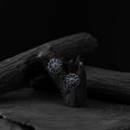 Blue - saanjh bela lotus oxidised stud earrings