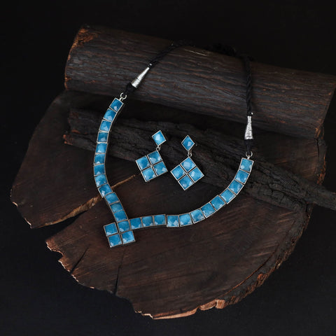 Saanjh Saaj Classic German Silver Necklace Set