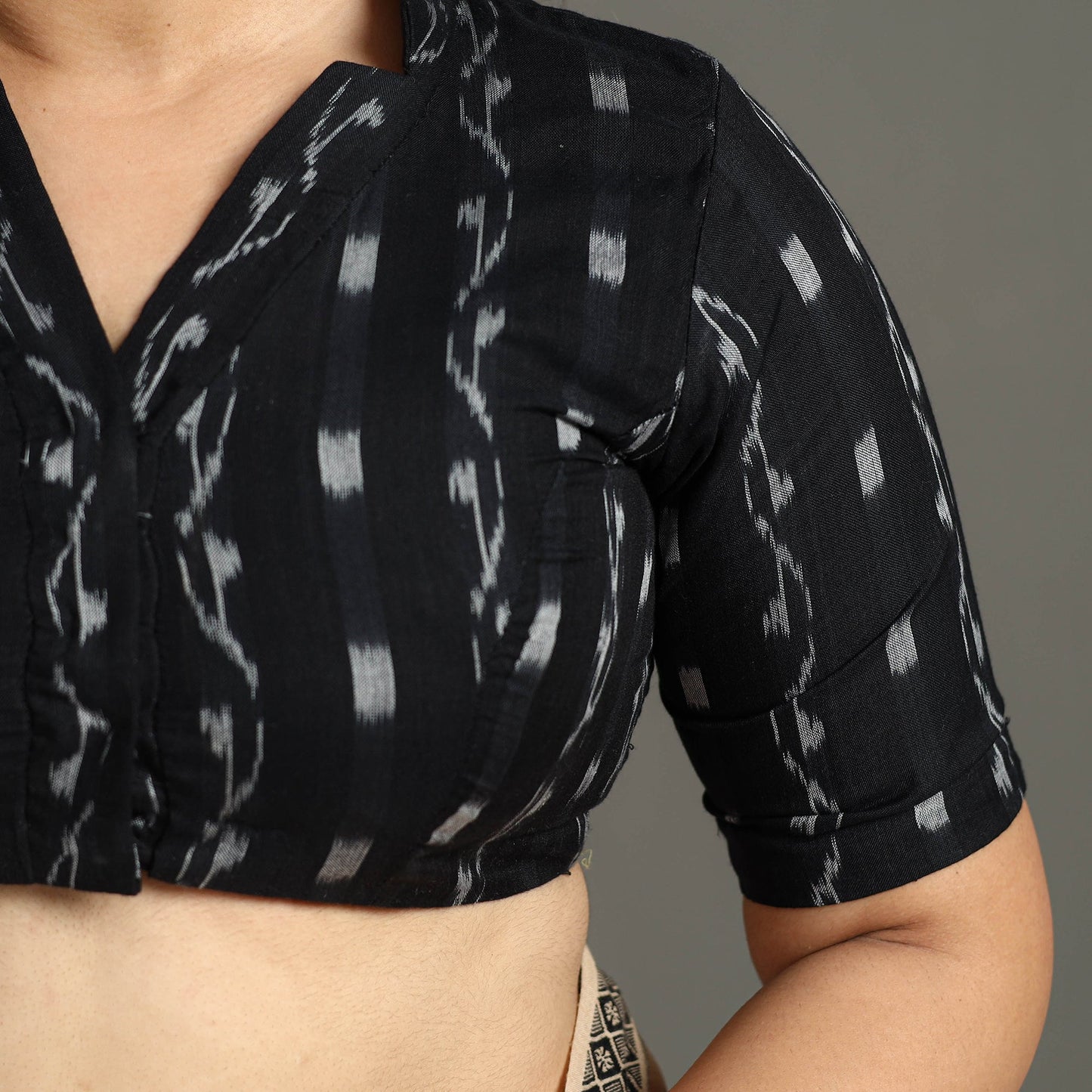 Blue - sambalpuri cotton stitched ikat blouse 02