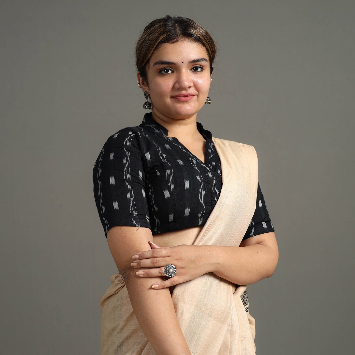 Blue - sambalpuri cotton stitched ikat blouse 02