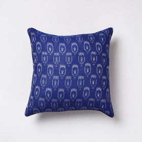 Blue Sambalpuri Ikat Cotton Cushion Cover