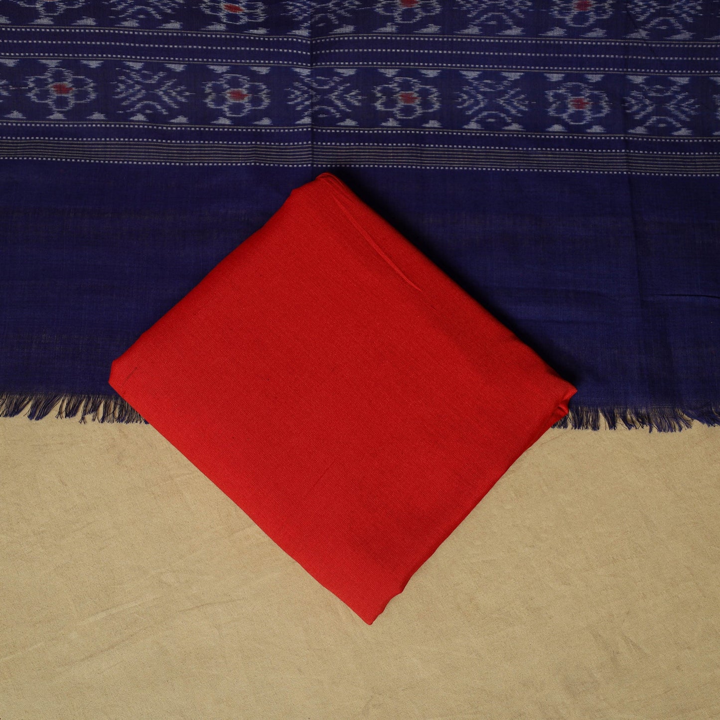 Sambalpuri ikat handloom cotton 3pc unstitched dress