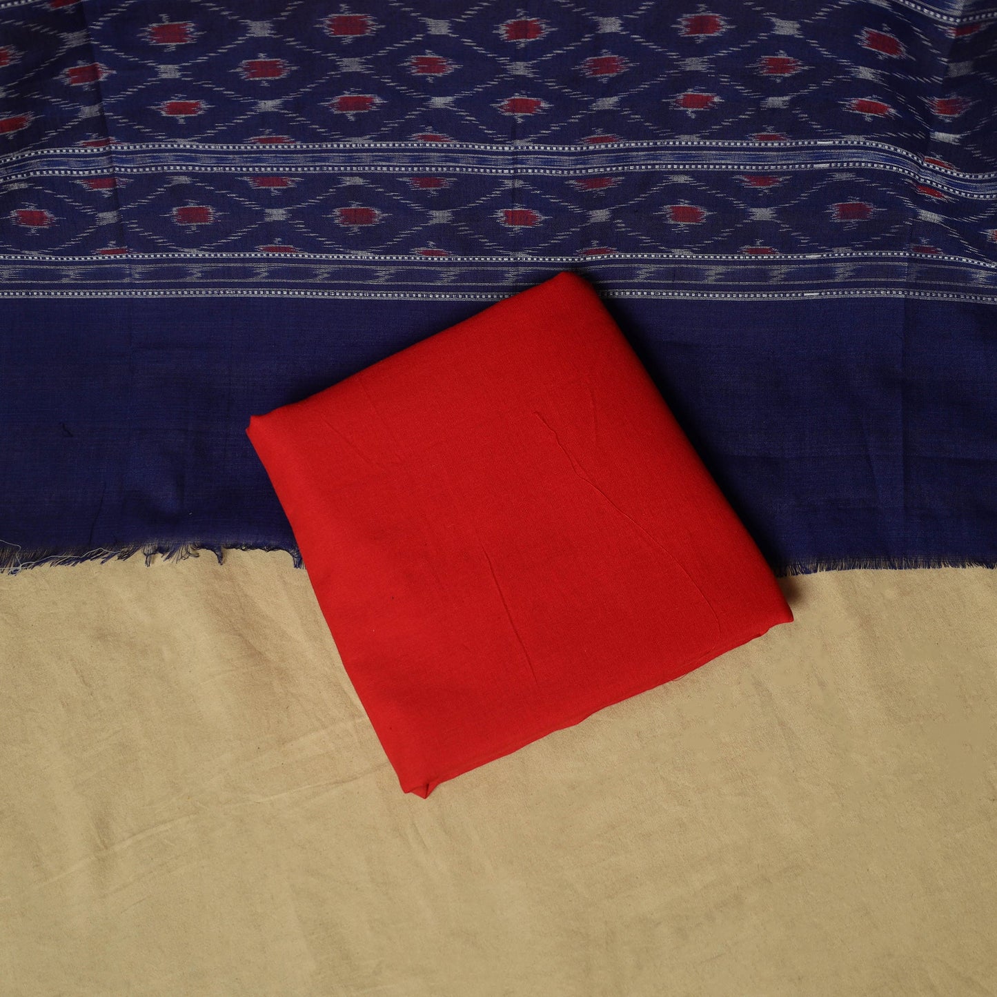 Sambalpuri ikat handloom cotton 3pc unstitched dress