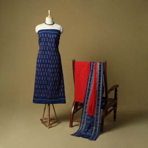 Sambalpuri ikat handloom cotton 3pc unstitched dress