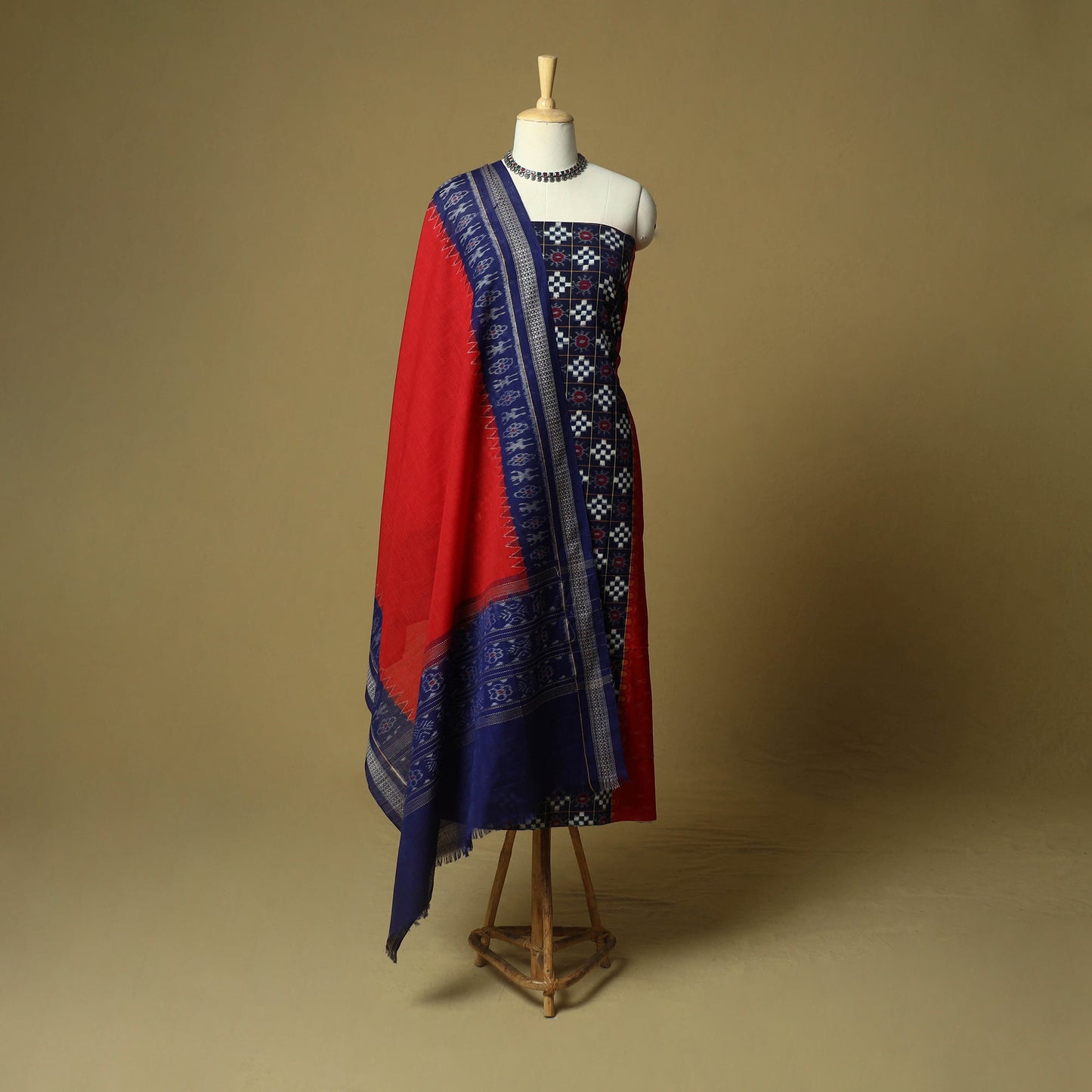 Sambalpuri ikat handloom cotton 3pc unstitched dress