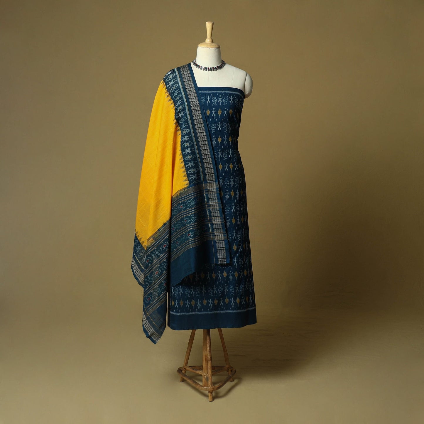 Sambalpuri ikat handloom cotton 3pc unstitched dress