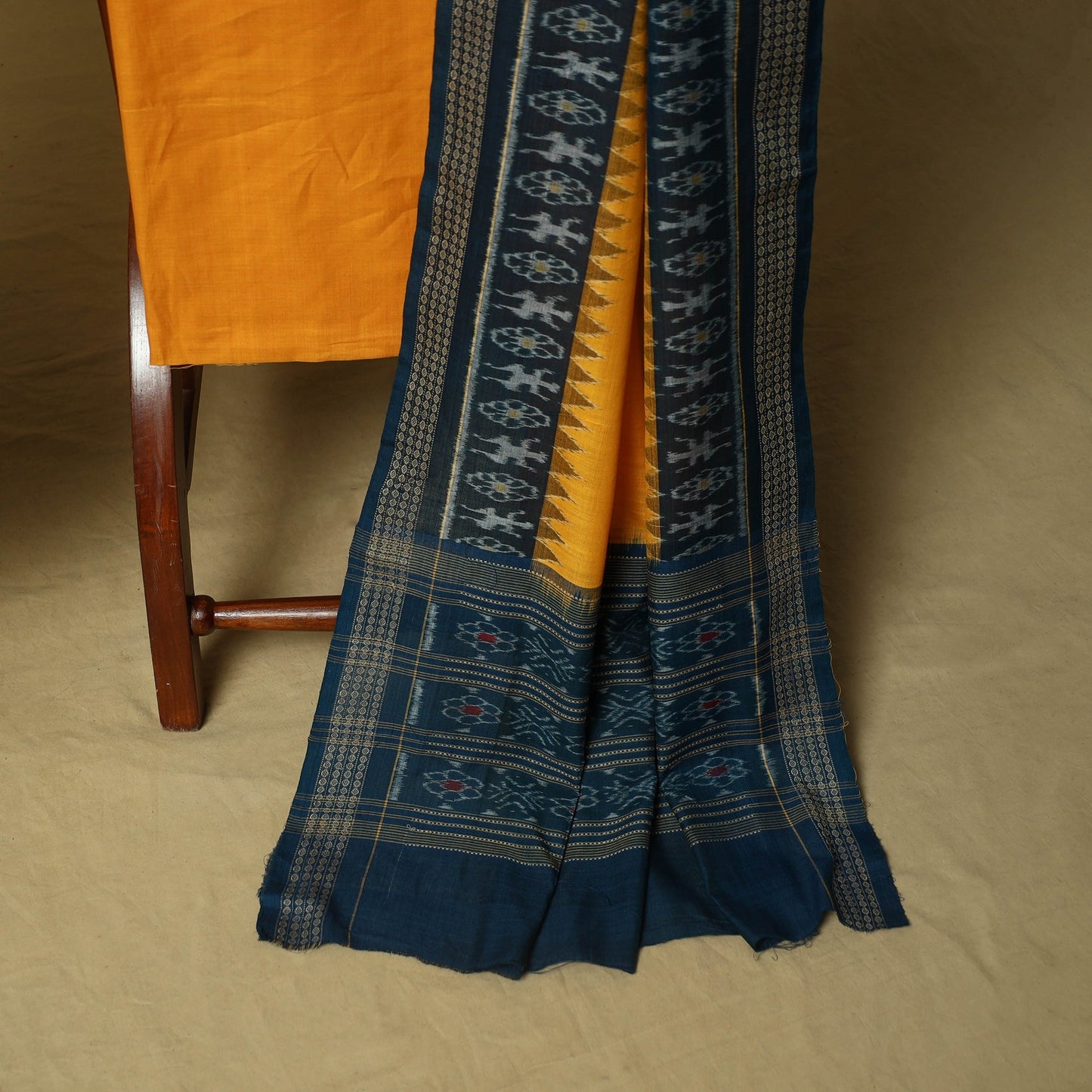 Sambalpuri ikat handloom cotton 3pc unstitched dress
