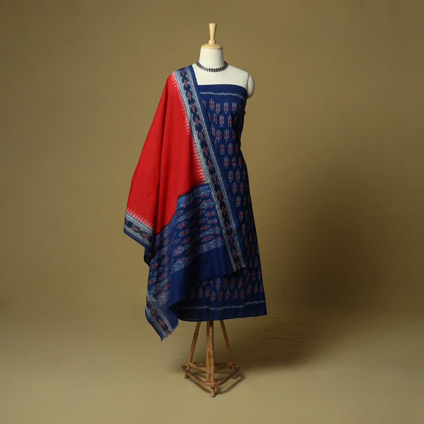 Sambalpuri ikat handloom cotton 3pc unstitched dress