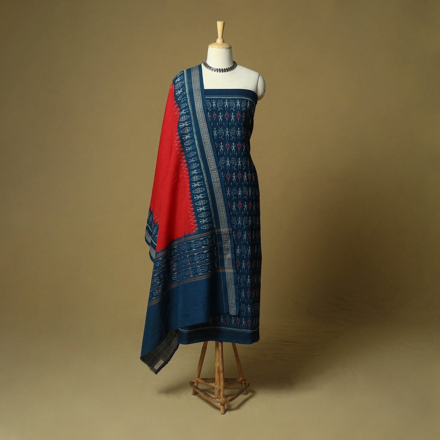 Sambalpuri ikat handloom cotton 3pc unstitched dress