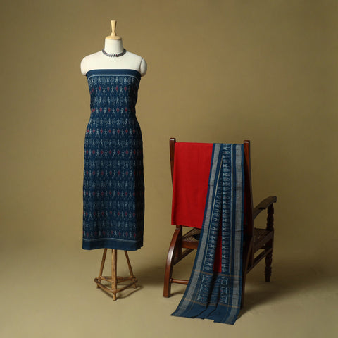 Sambalpuri ikat handloom cotton 3pc unstitched dress