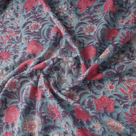 Blue - sanganeri cotton fabric 24 - handcrafted