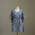 Blue Sanganeri Block Print Cotton Kaftan (Medium) 