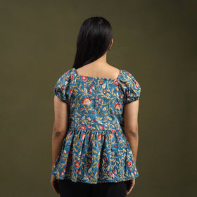 Buy Blue Sanganeri Block Print Top