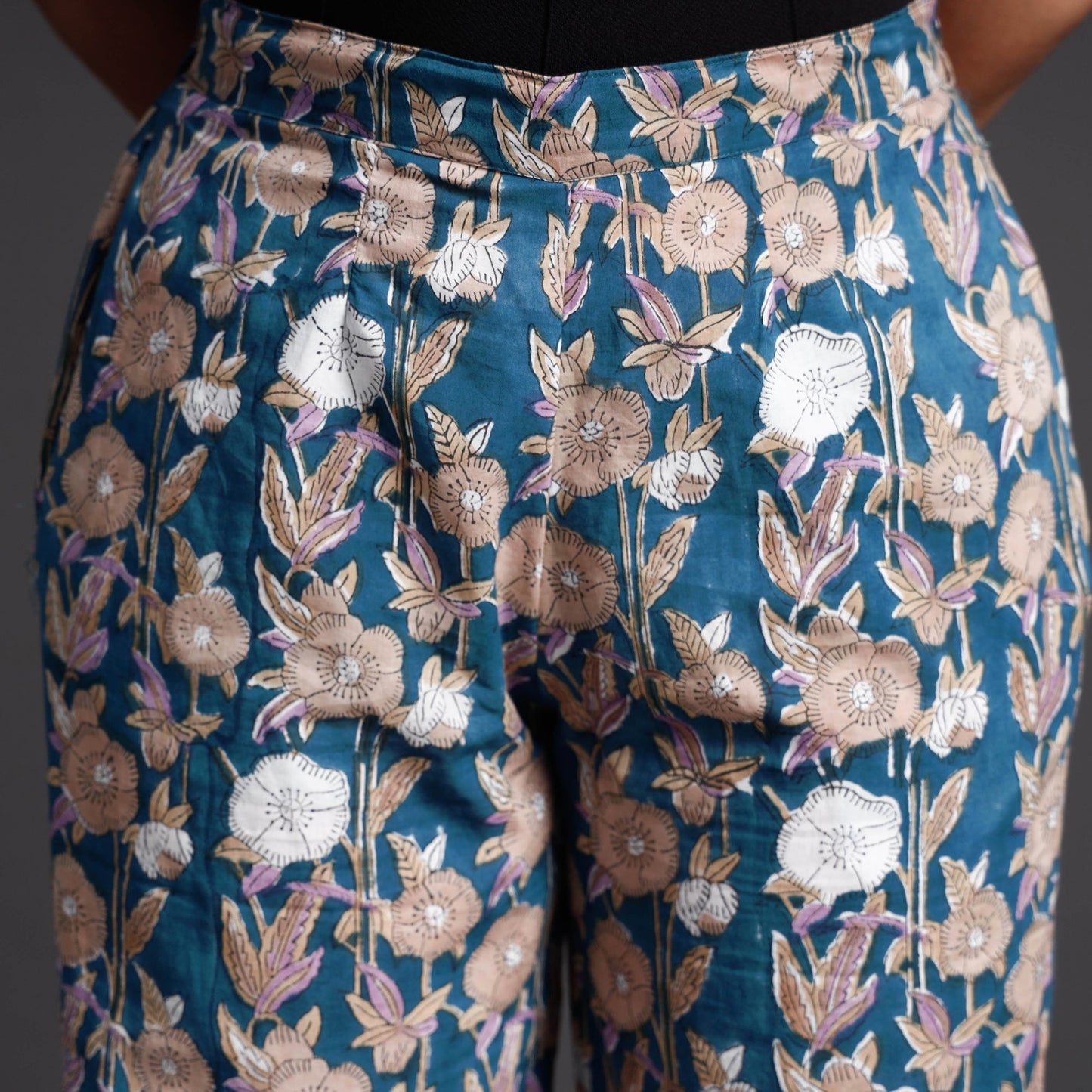 Buy Sanganeri Block Printed Cotton Elasticated Palazzo 