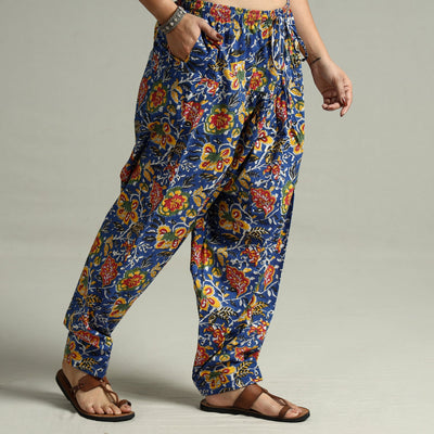 Blue - Sanganeri Block Printed Cotton Elasticated Salwar 03