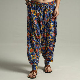 Blue - Sanganeri Block Printed Cotton Elasticated Salwar 03