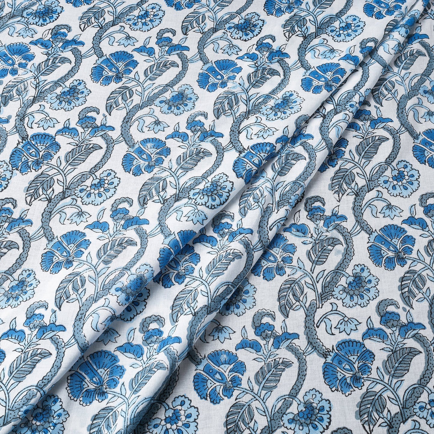 Sanganeri block printed cotton fabric - handcrafted