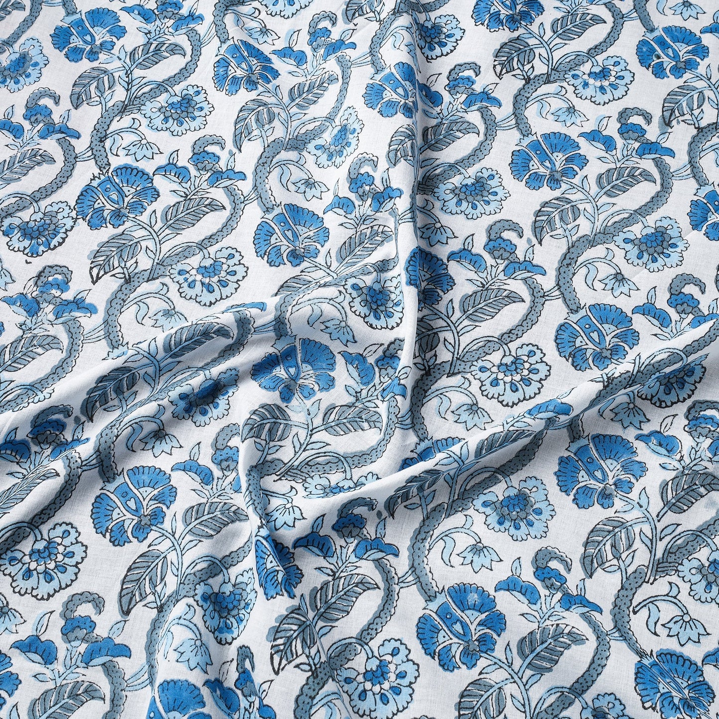Sanganeri block printed cotton fabric - handcrafted
