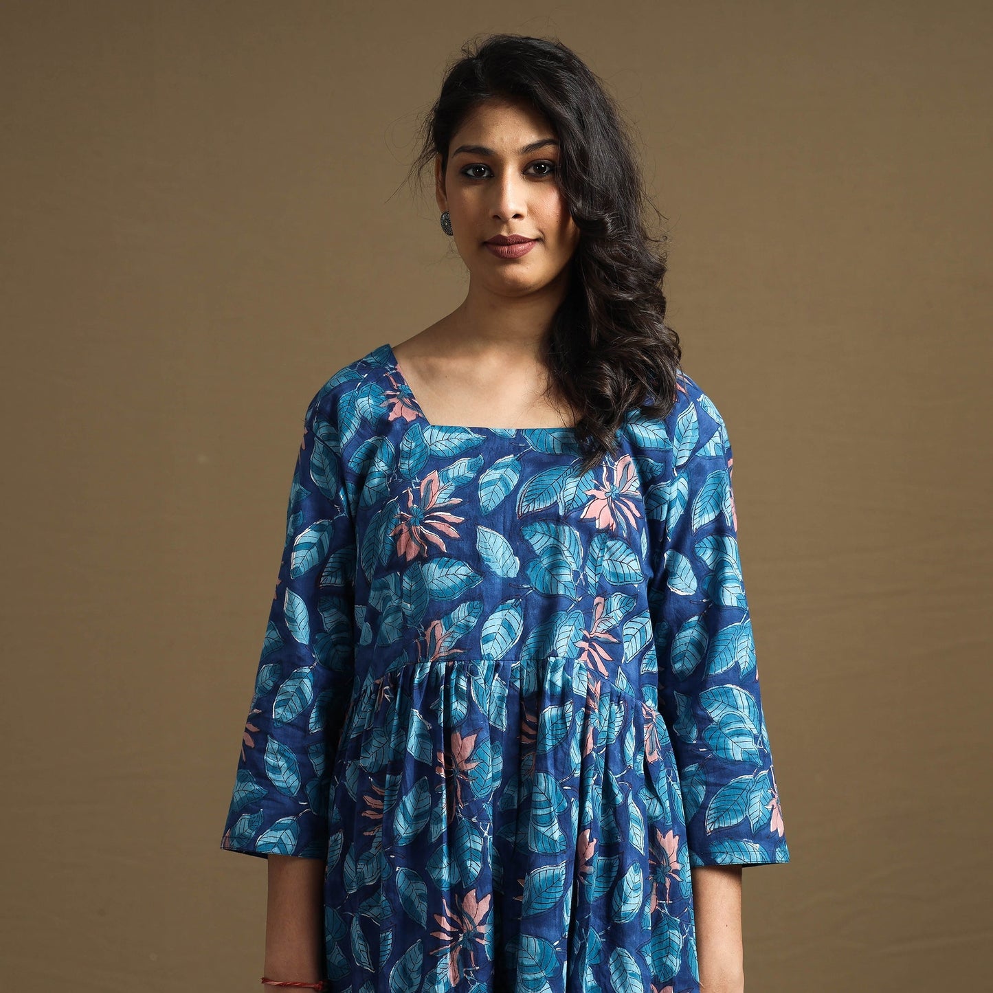 Buy Sanganeri Block Printed Cotton Flared Dress Online at iTokri.com