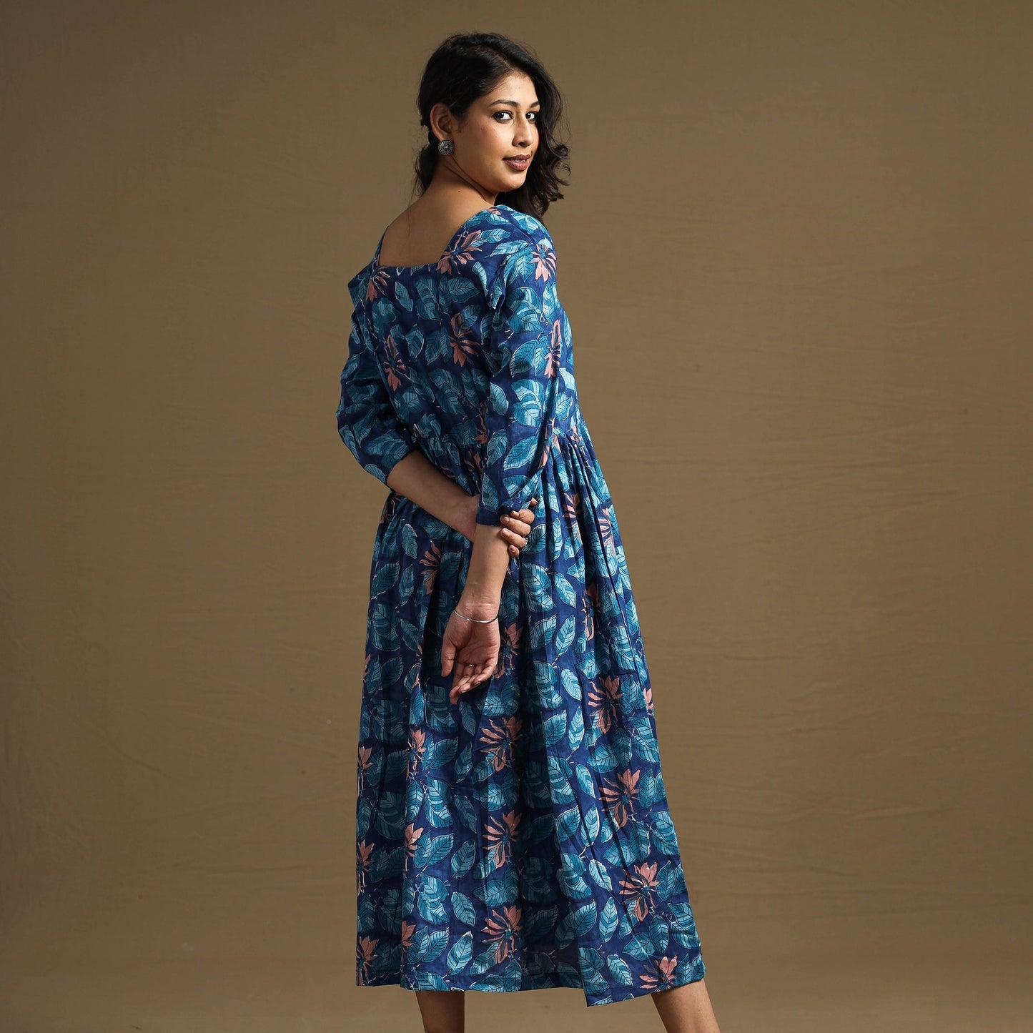 Buy Sanganeri Block Printed Cotton Flared Dress Online at iTokri.com