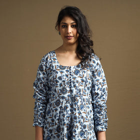 Buy Sanganeri Block Printed Cotton Flared Dress Online at iTokri.com