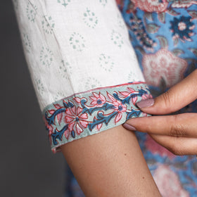 Buy Sanganeri Block Printed Cotton Kurta with Palazzo & Dupatta Set Online at iTokri.com