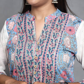 Buy Sanganeri Block Printed Cotton Kurta with Palazzo & Dupatta Set Online at iTokri.com
