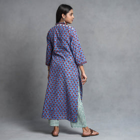  Sanganeri Block Printed Cotton Kurta with Palazzo & Dupatta Set 