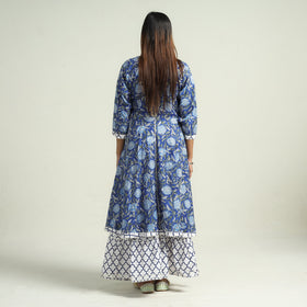 Buy Sanganeri Block Printed Cotton Kurta with Sharara Set Online at iTokri.com