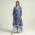 Buy Sanganeri Block Printed Cotton Kurta with Sharara Set Online at iTokri.com