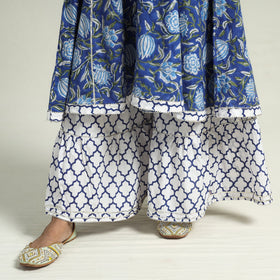 Buy Sanganeri Block Printed Cotton Kurta with Sharara Set Online at iTokri.com