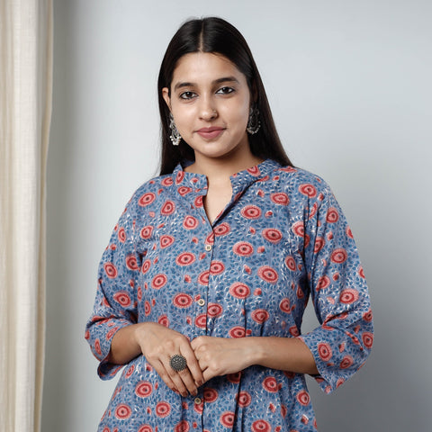 Buy Sanganeri Block Printed Cotton Long Kurta Online l iTokri.com