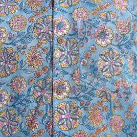 Blue Sanganeri Block Printed Cotton Men Full Sleeve Shirt
