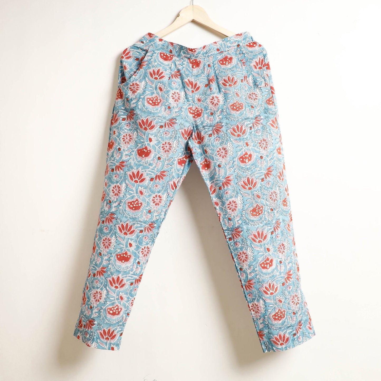 Blue Ajrakh Block Printed Cotton Night Suit Set 