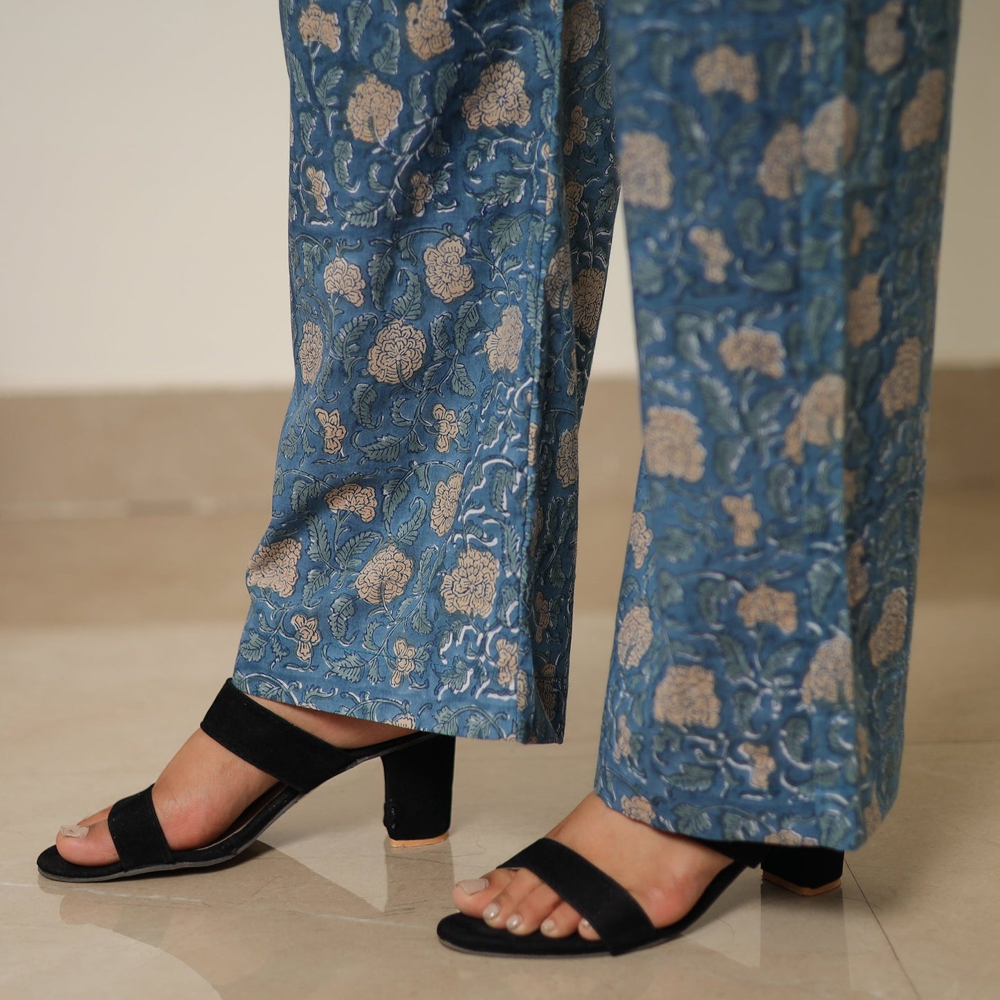 Blue - sanganeri block printed cotton co-ord set 08