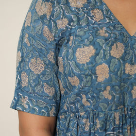 Blue - sanganeri block printed cotton co-ord set 08