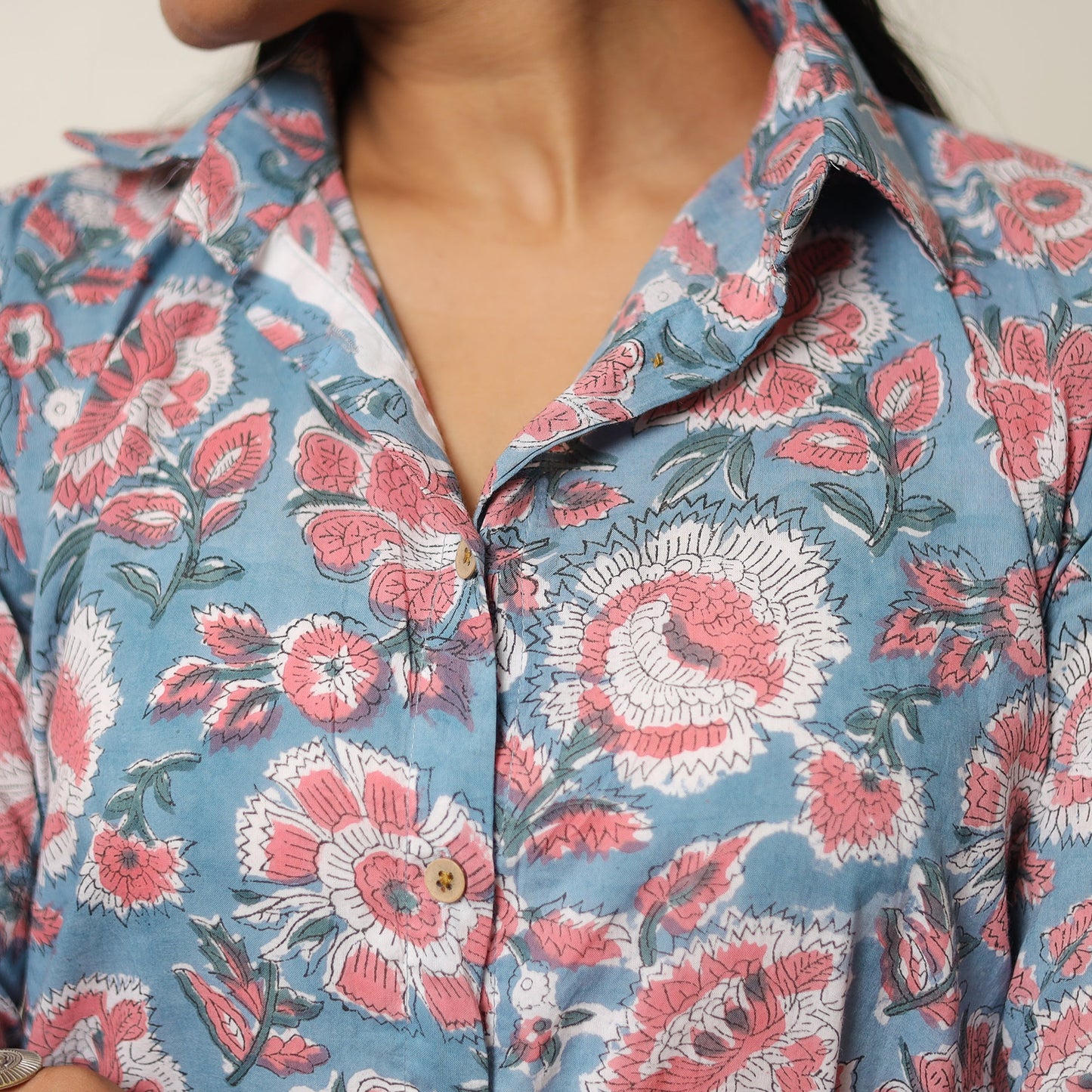 Blue - sanganeri block printed cotton co-ord set 14