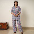 Blue - sanganeri block printed cotton co-ord set 14