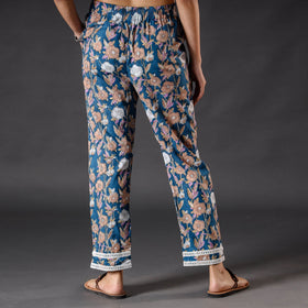 Buy Blue Sanganeri Block Printed Cotton Pant Online