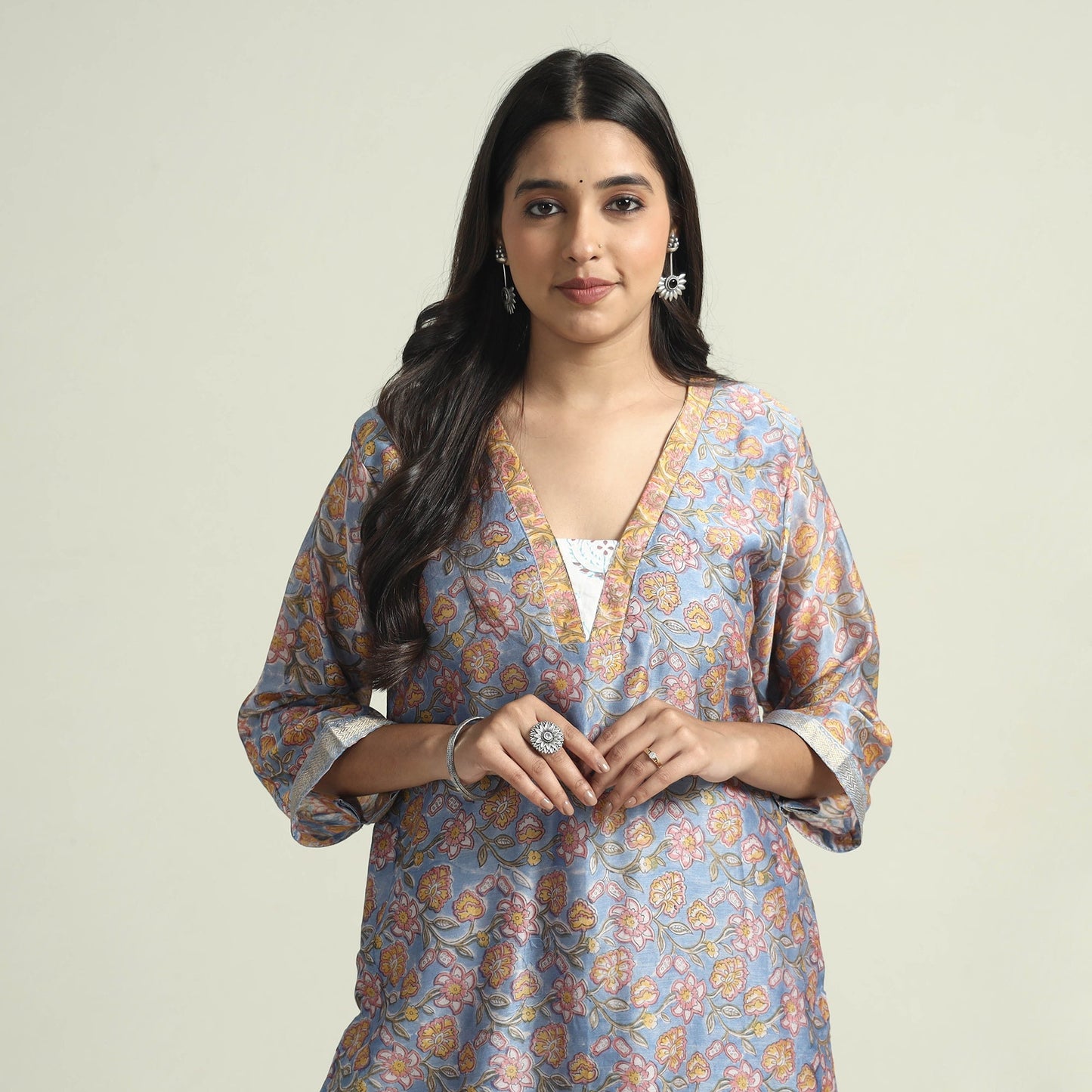 Sanganeri Kurta with Palazzo & Dupatta Set