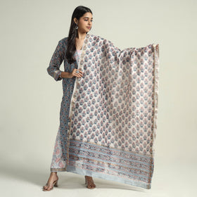 Sanganeri printed maheshwari silk kurta with palazzo &